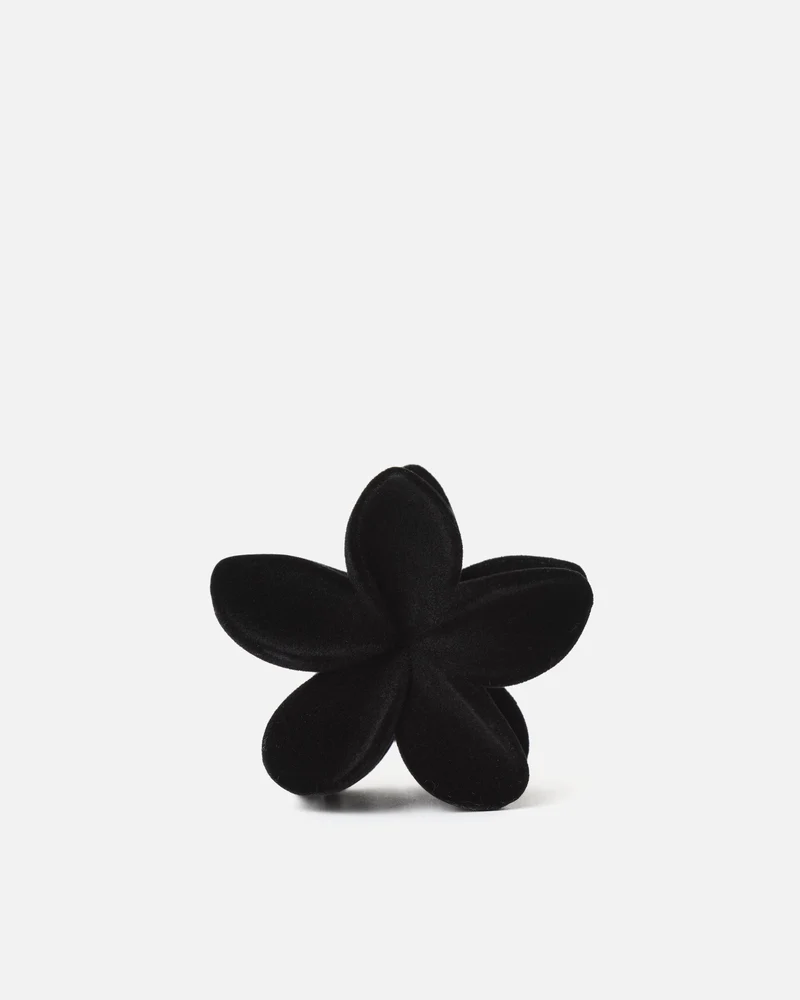 Florencio pinza de pelo con forma de flor negra de terciopelo