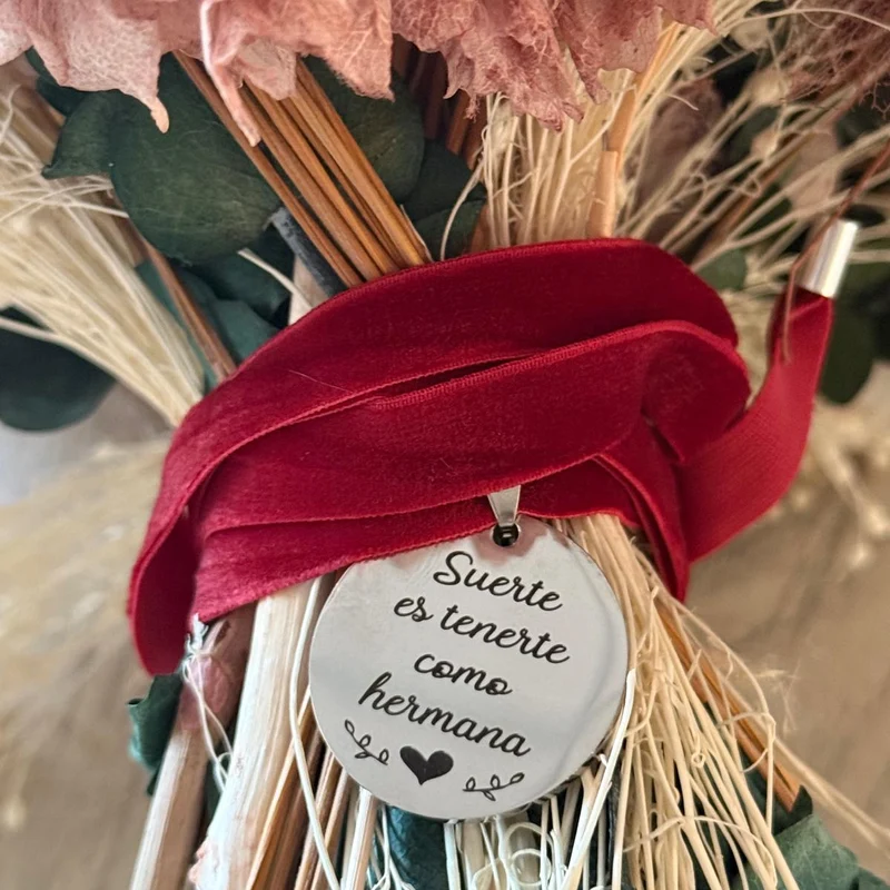 Medalla ramo personalizada hermana