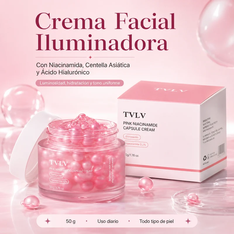 Crema Facial Iluminadora con Centella Asiática, Niacinamida y Ácido Hialurónico