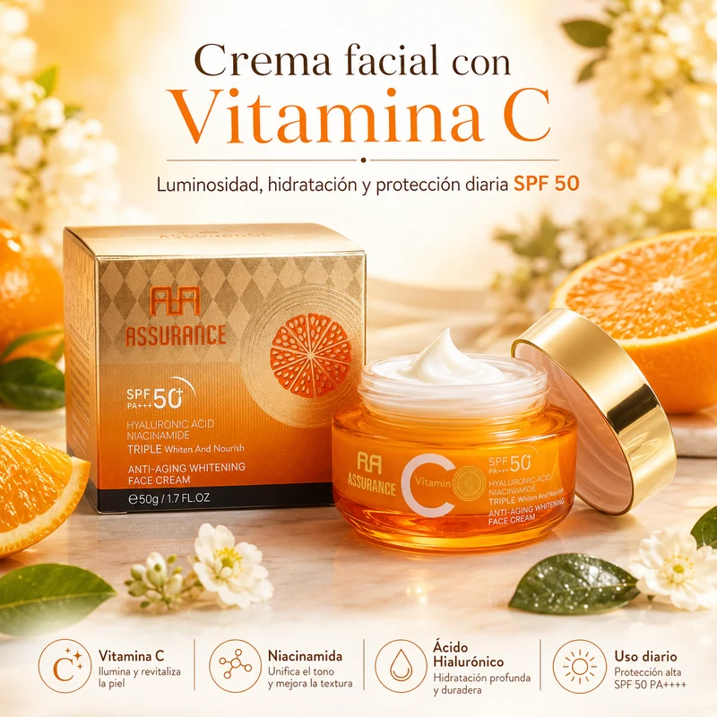Crema Facial Antioxidante con Vitamina C, Niacinamida y SPF 50
