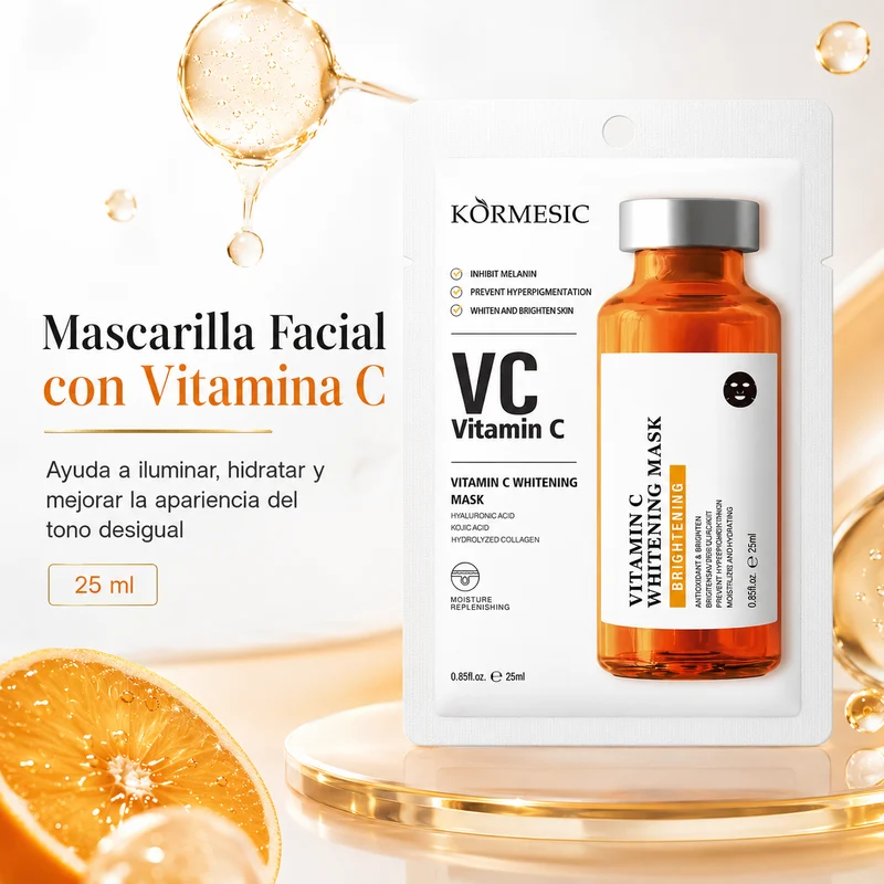Mascarilla Facial Vitamina C y Ácido Kójico 25 ml | Iluminadora, Hidratante y Tono Uniforme