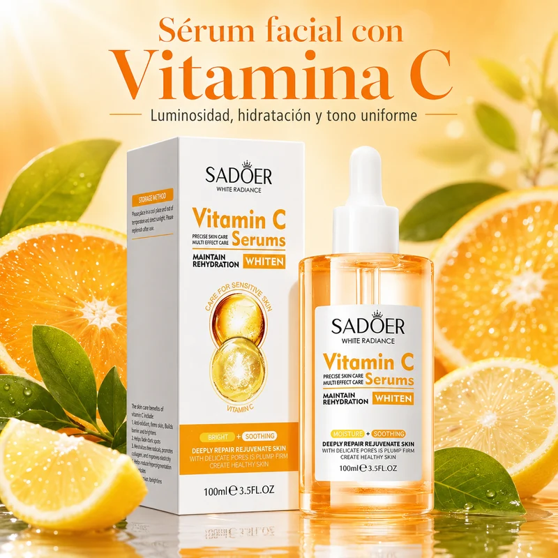 Sérum Facial con Vitamina C 100 ml | Luminosidad, Hidratación y Tono Uniforme