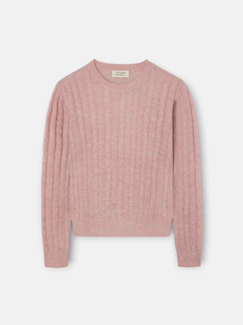 Jersey ochos cuello redondo rosa