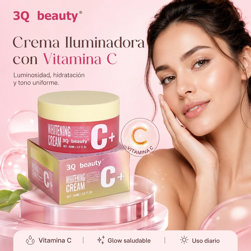 Crema Facial Antioxidante Iluminadora 3Q Beauty con Vitamina C 150 ml | Tono Uniforme, Hidratación y Glow Saludable