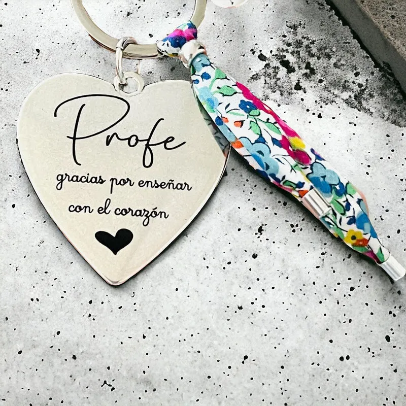 Llavero Profe Corazón personalizado