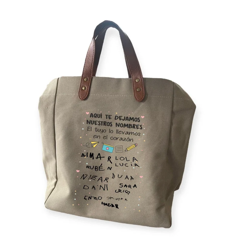 Bolso regalo profe Firmas Alumnos