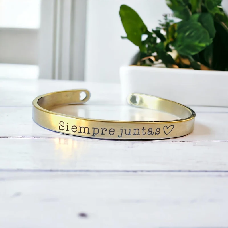 Brazalete Personalizado Baño Oro Siempre Juntas