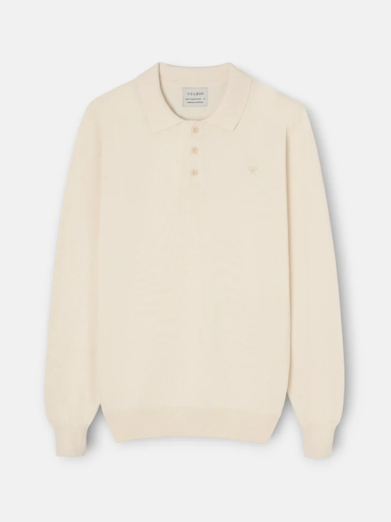 Jersey cuello polo piedra