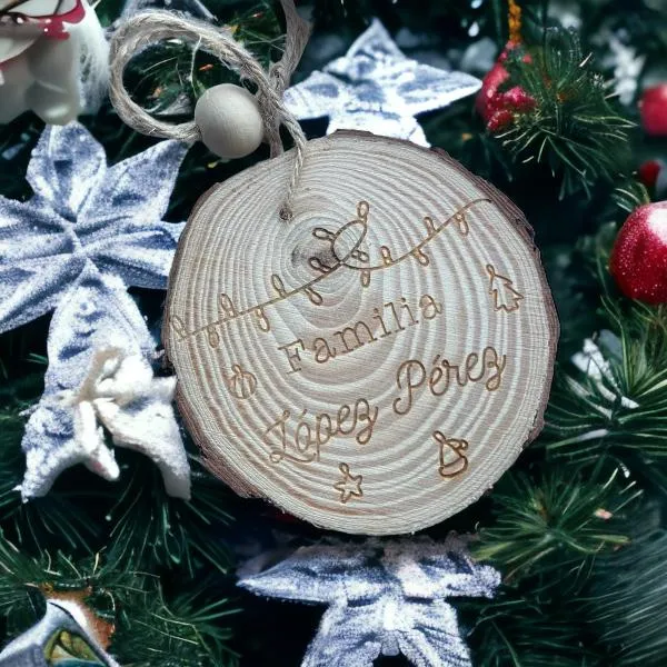 Rodaja de madera Familia