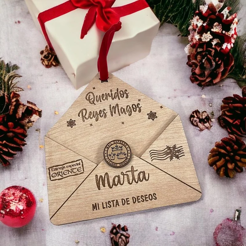 Sobre carta Madera Reyes Magos