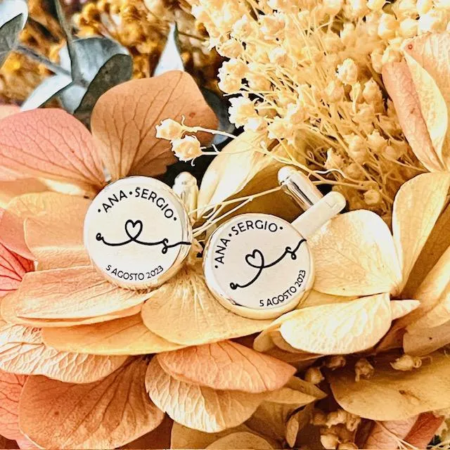 Gemelos Personalizados Boda Iniciales