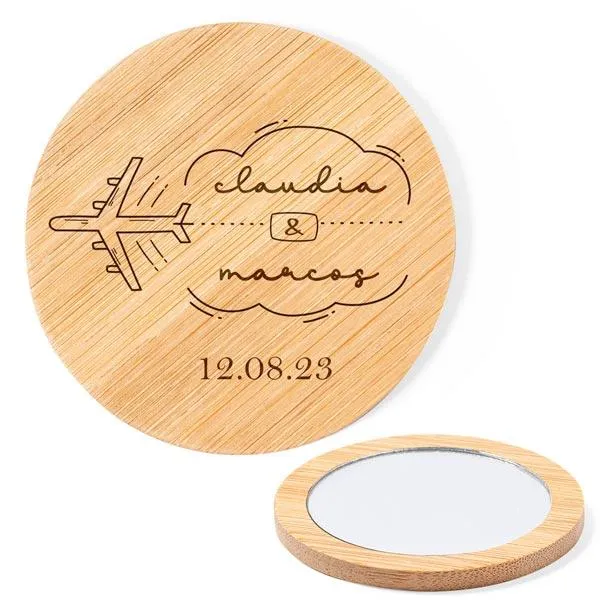 Espejo detalle madera Iniciales y fecha