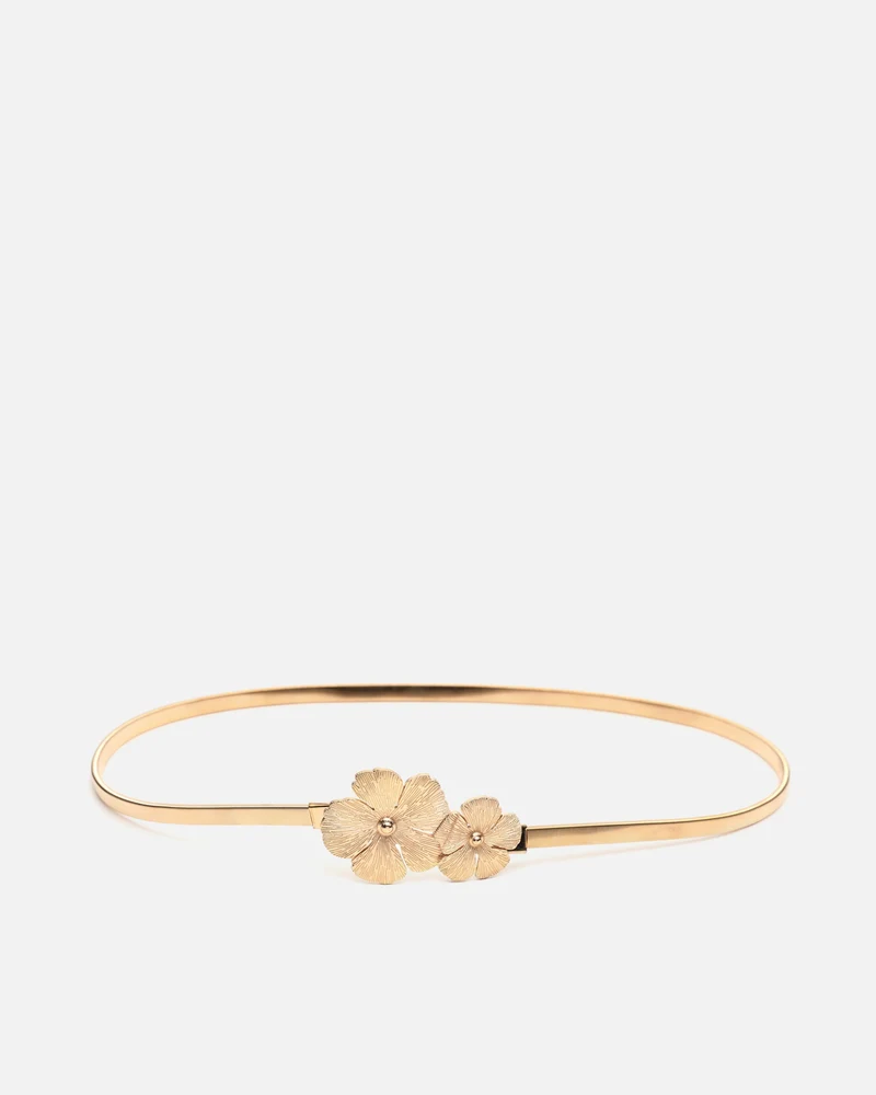 Toscana cinturón fino metálico flor