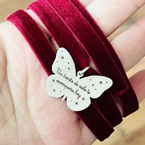 Medalla ramo Mariposa Plata