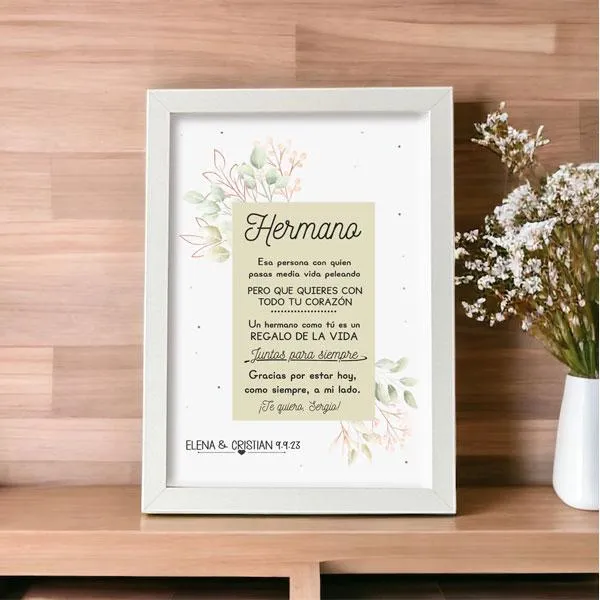 Lámina Personalizada Hermano Frases