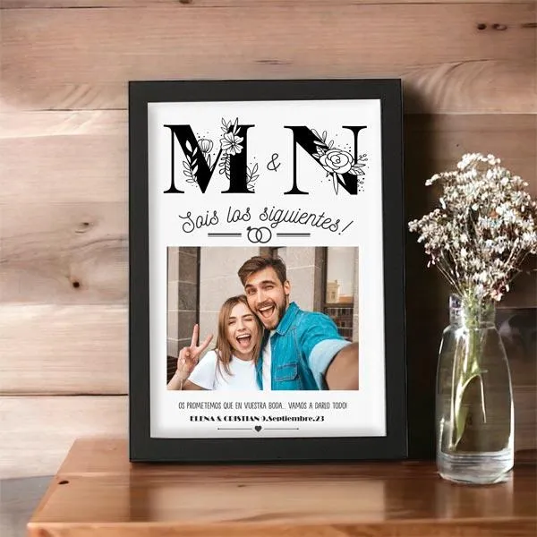 Lámina personalizada foto e iniciales | Regalo para los siguientes