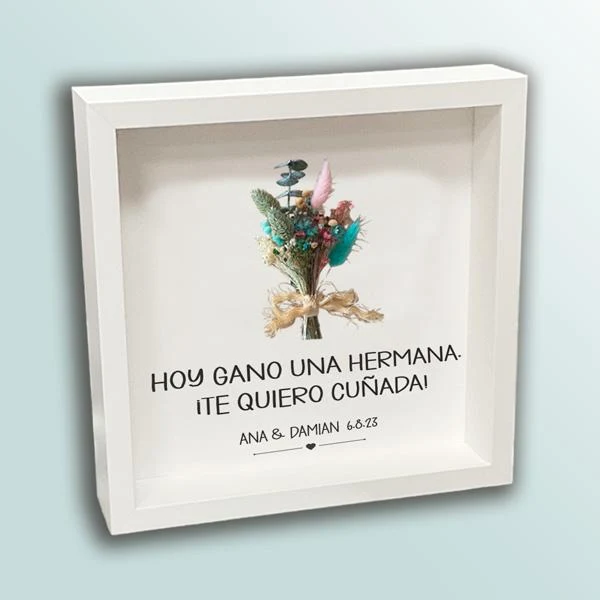 Marco flores preservadas regalo cuñada