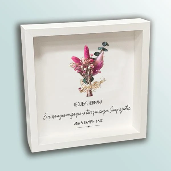Regalo hermana para boda flores preservadas