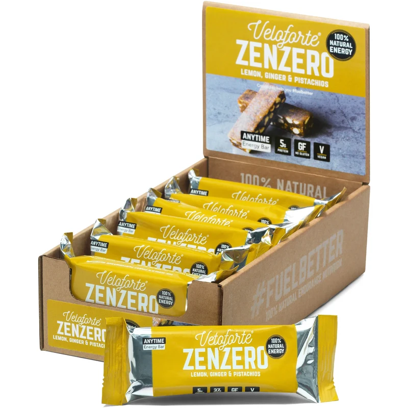 Zenzero Natural Energy Bar Box of 12 x 62g Bars
