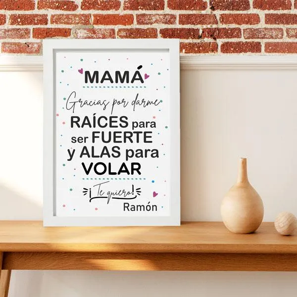 Lámina Mamá Gracias por darme alas