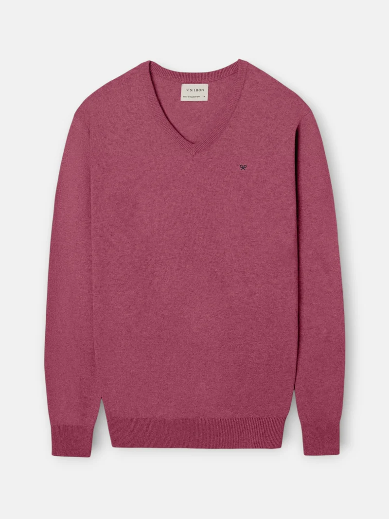 Jersey cuello pico coral medio