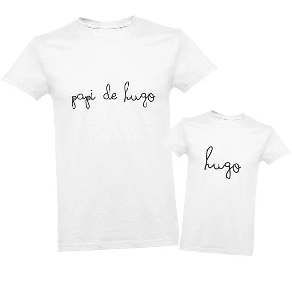 Conjunto camisetas padre e hijo con nombres
