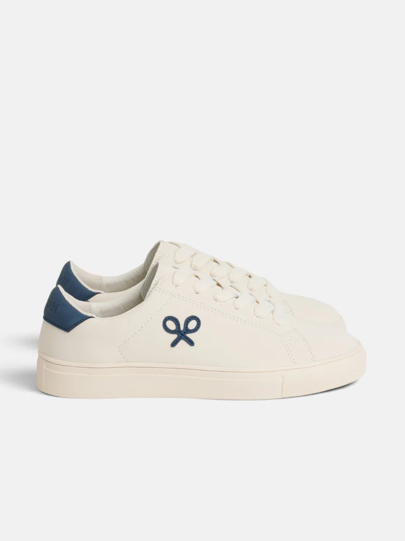 Zapatilla silbon clasica blanca azul marino