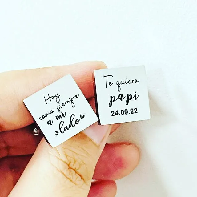 Gemelos Cuadrados Personalizados Boda