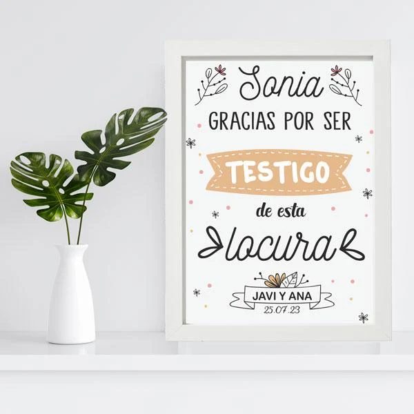 Lámina personalizada para testigo BODA