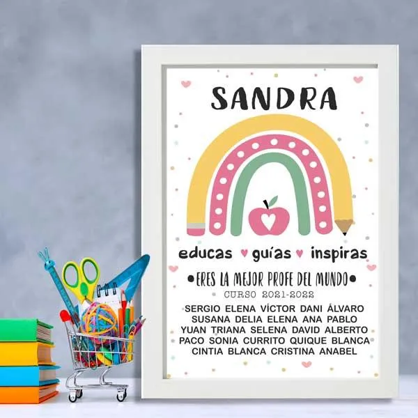 Lámina Personalizada Arco iris Profe