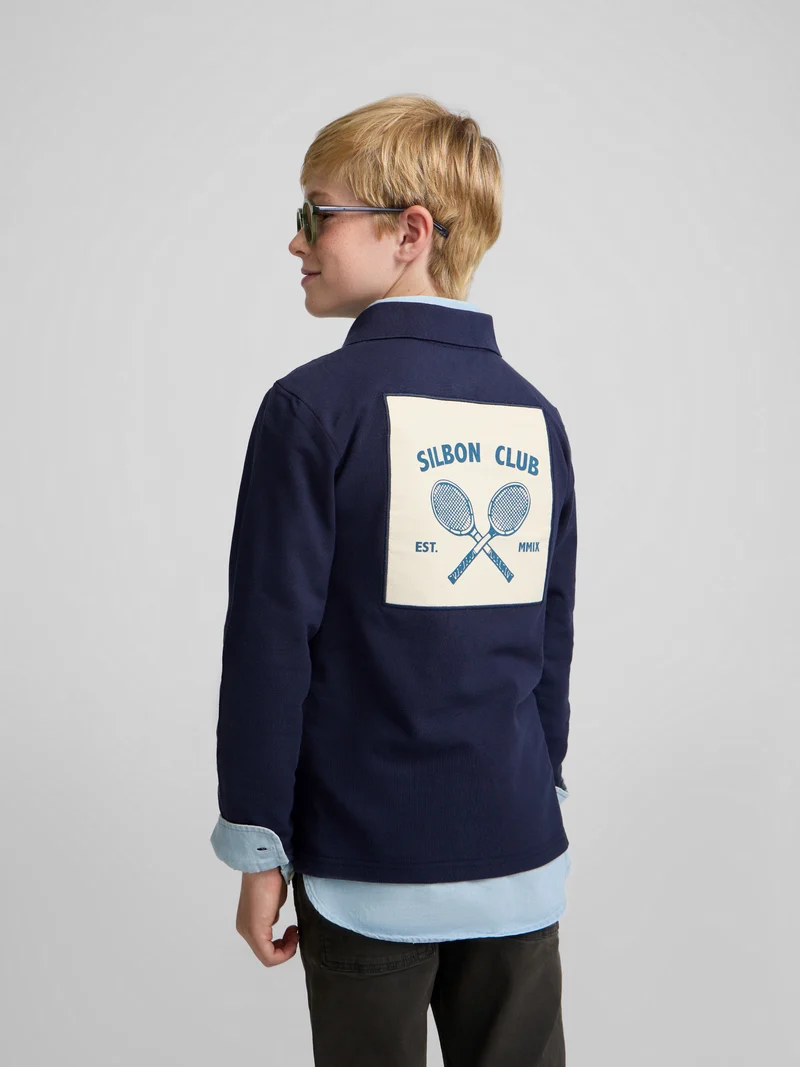 Polo kids parche azul marino
