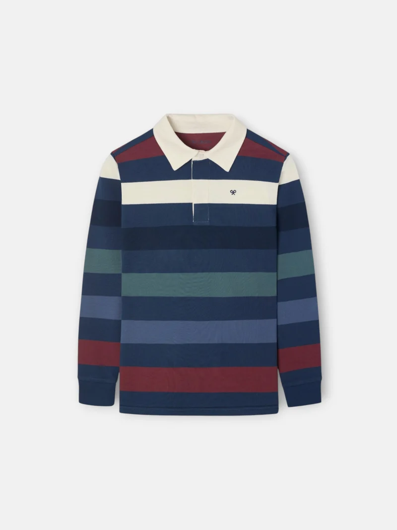 Polo kids rayas colores marino