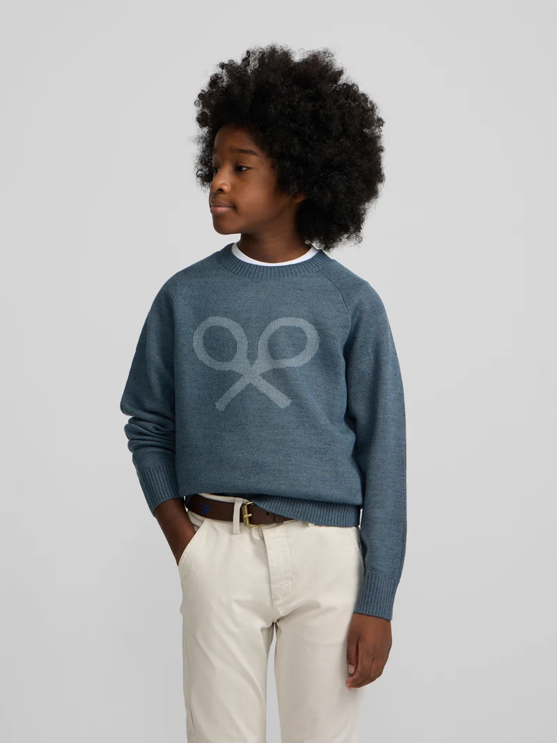 Jersey kids raqueta media azul