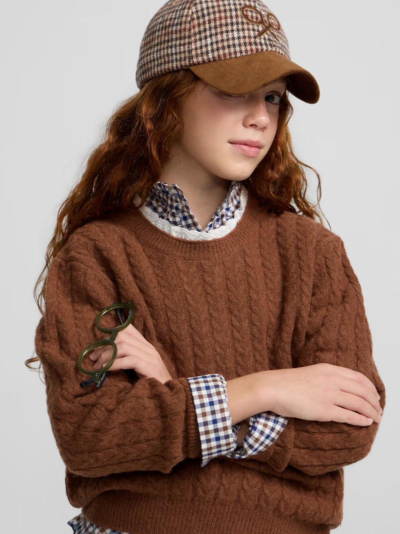 Jersey girl ochos cuello volante marron