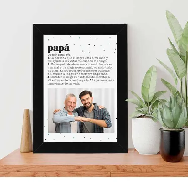 Lámina personalizada con foto Definición de papá