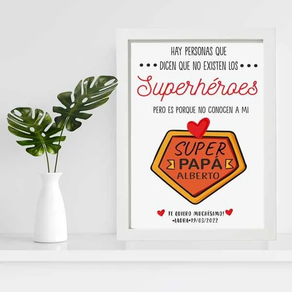 Lámina personalizada para Papa, mi Superhéroe