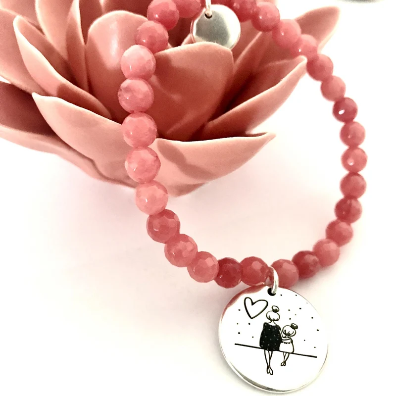 Pulsera Ágata medalla personalizada