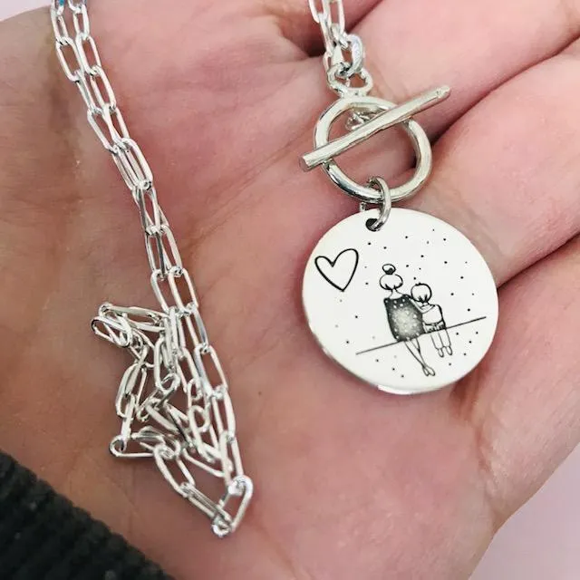 Colgante Madre e hijos PLATA de LEY