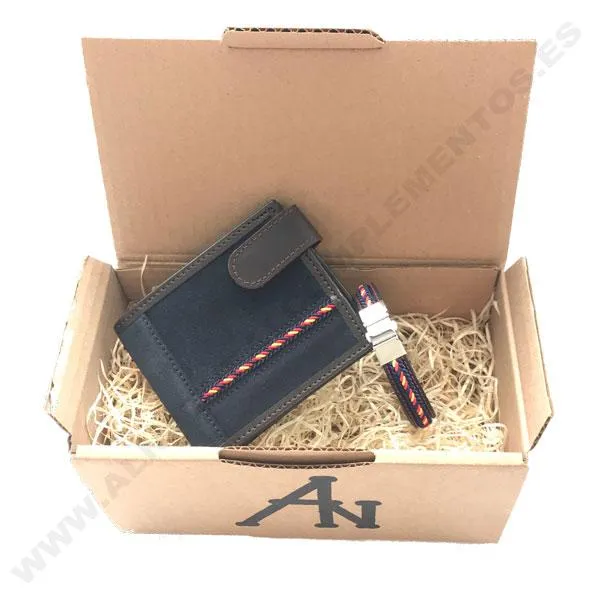 PACK CARTERA Y PULSERA PIEL
