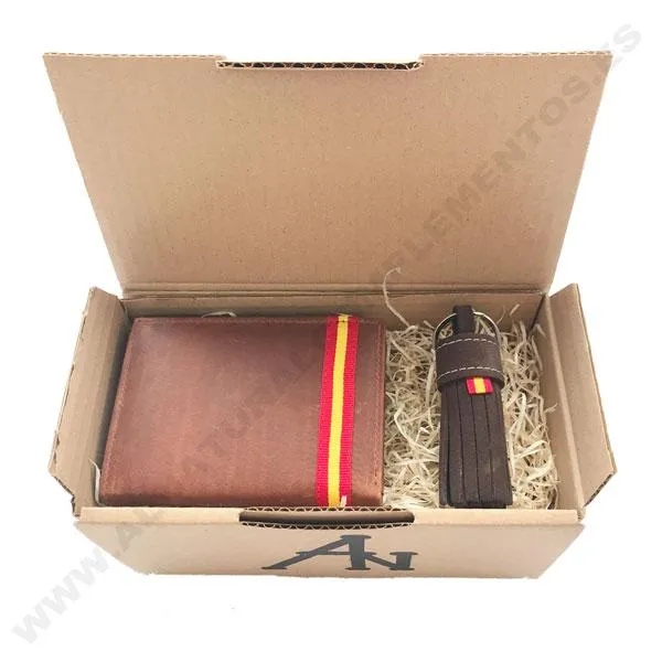 PACK REGALO DIA DEL PADRE CARTERA CON LLAVERO EN PIEL