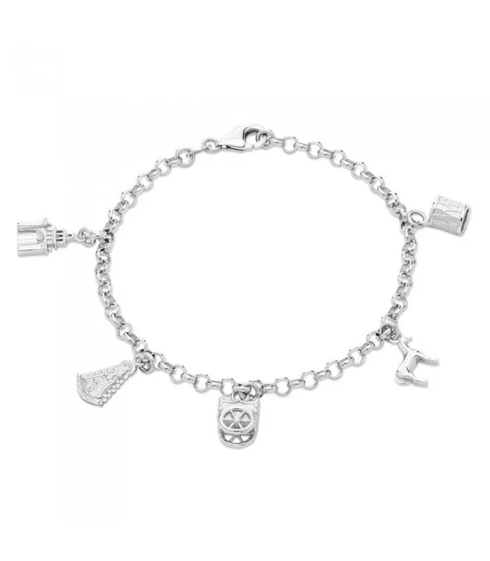 Pulsera Plata Charms Rociera