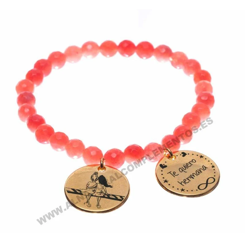 Pulsera Hermanas bañada en Oro y Piedra natural
