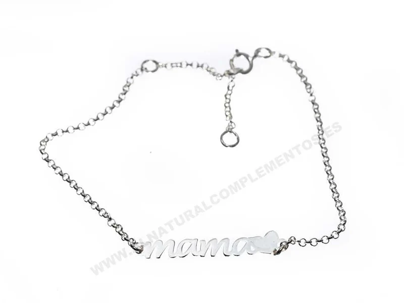 Pulsera Mamá en Plata de Ley
