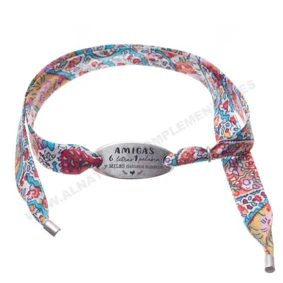 Pulsera Amigas, 6 letras 1 palabra y miles de buenos momentos