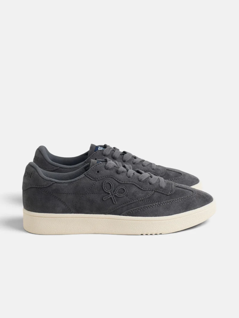 Zapatilla casual serraje azul marino