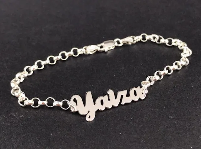 Pulsera Personalizada Plata de Ley con Nombre