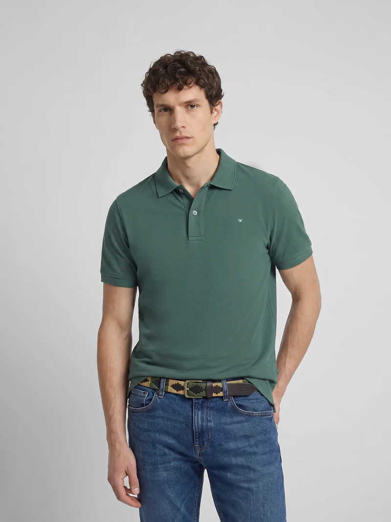 Polo manga corta verde oscuro