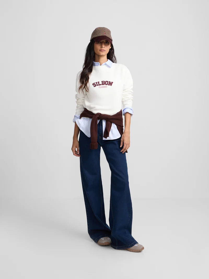 Pantalon flare denim azul