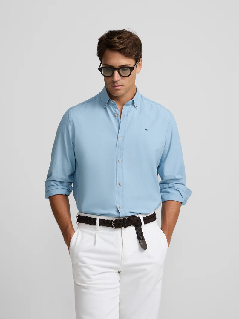 Camisa sport denim azul claro