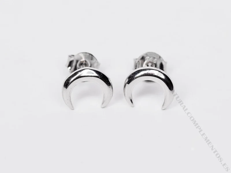 Pendientes media Luna de plata